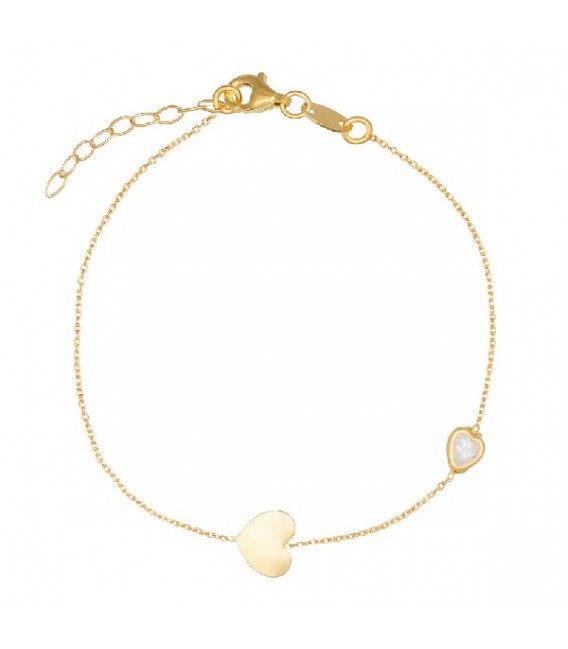 PULSERA CORAZON LISO + CZ CORAZON EN LINEA - PU5406CH