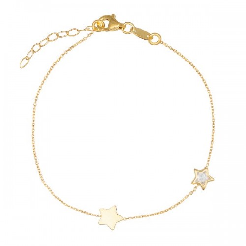 PULSERA ESTRELLA LISA + CZ ESTRELLA EN LINEA - PU5407CH