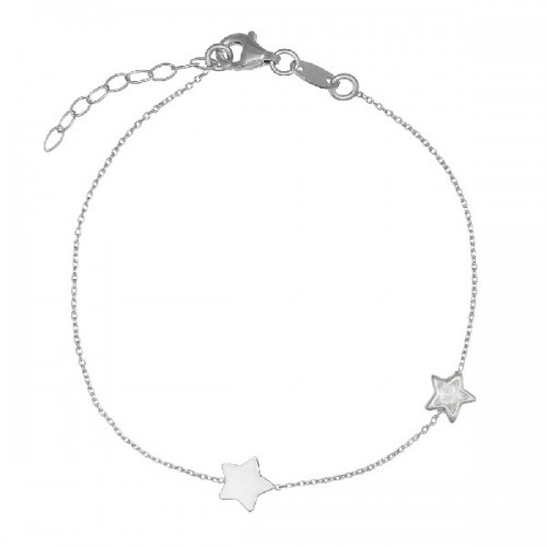 PULSERA ESTRELLA LISA + CZ ESTRELLA EN LINEA - PU5407R