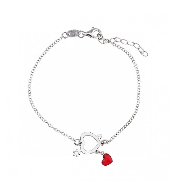 PULSERA CORAZON FLECHA + CORAZON ESMALTE - PU5470R