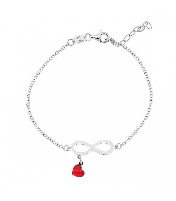 PULSERA INFINITO + CORAZON ESMALTE - PU5472R