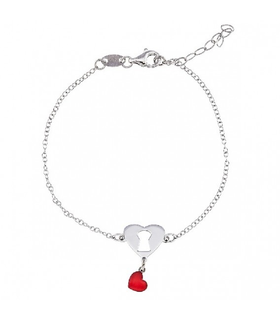 PULSERA CORAZON CERRADURA + CORAZON ESMALTE - PU5473R