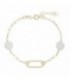 PULSERA 2 PERLA PLANA + OVAL CENTRO - PU5498CH