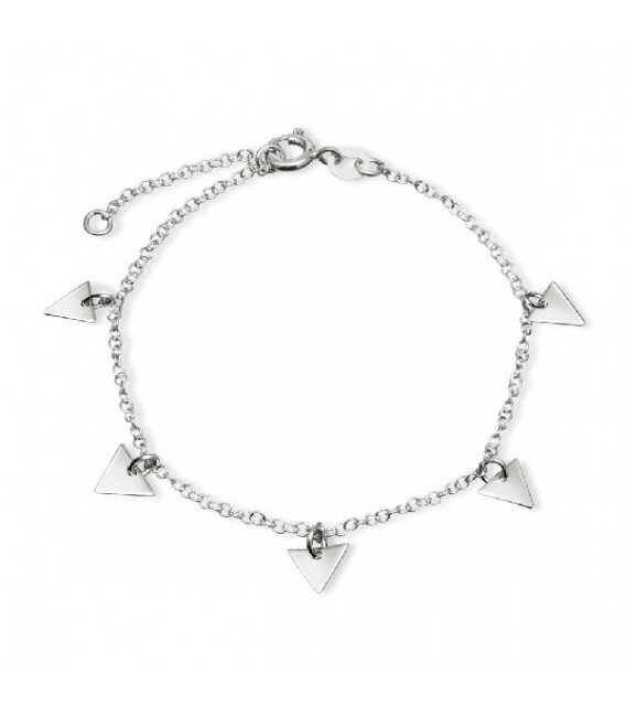 PULSERA 5 TRIANGULOS COLGANDO RODIO - PU4434R