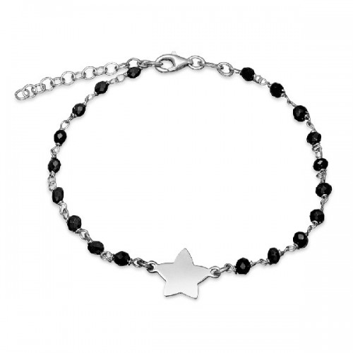 PULSERA ESTRELLA CENTRO PIEDRAS NEGRAS - PU4466R