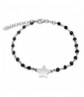 PULSERA ESTRELLA CENTRO PIEDRAS NEGRAS - PU4466R