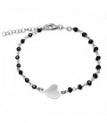 PULSERA CORAZON CENTRO PIEDRAS NEGRAS - PU4470