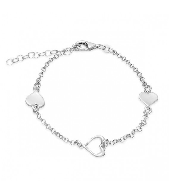 PULSERA 2 CORAZON LISO 1 CALADO LINEA - PU4496R