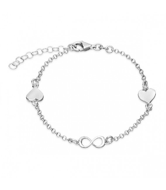 PULSERA 2 CORAZON LISO + INFINITO - PU4497R