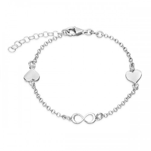 PULSERA 2 CORAZON LISO + INFINITO - PU4497R