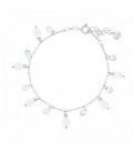 PULSERA PERLA NATURAL + CZ FORMA DE PERA - PU5513R/36