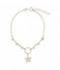 PULSERA ESTRELLAS LINEA Y ESTRELLA COLG - PU5624CH