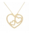 COLG. SILUETA CORAZON CZ 2 CORAZONES DENTRO - CO2948CH