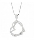 COLG. SILUETA DOBLE CORAZON CZ + CADENA - CO2956R