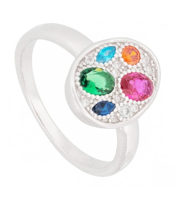 S. OVAL CON CZ MULTICOLOR - SO1632R/24