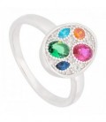 S. OVAL CON CZ MULTICOLOR - SO1632R/24