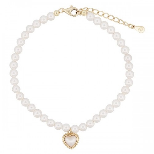 PULSERA PERLAS + CORAZON NACAR - PU5750CH/36