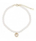 PULSERA PERLAS + CORAZON NACAR - PU5750CH/36