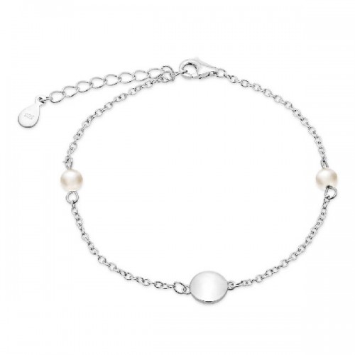 PULSERA CIRCULO LISO + 2PERLAS - PU4074