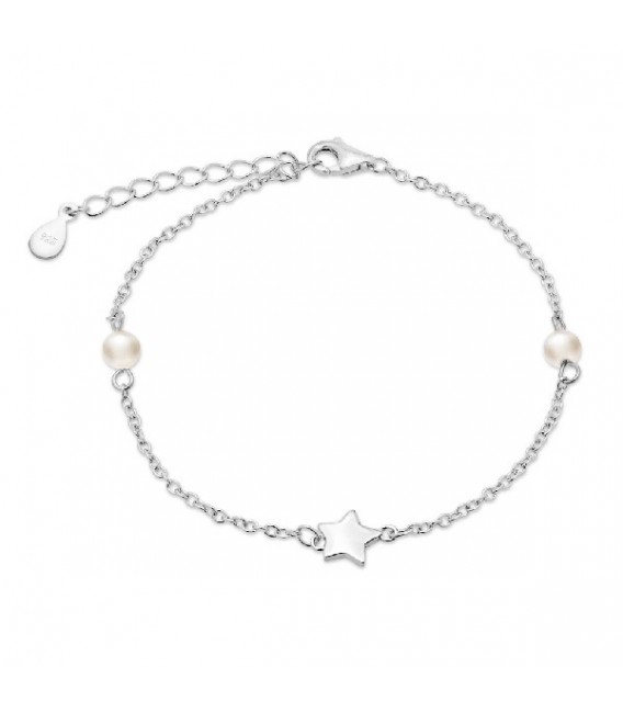 PULSERA ESTRELLA LISA + 2 PERLAS - PU4076