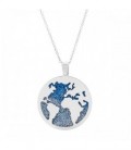 COLGANTE MUNDO GLITTER AZUL 35MM - CO2676