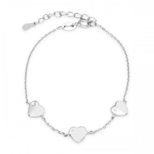 PULSERA 3 CORAZONES EN LINEZ CIRCONITA - PU4660