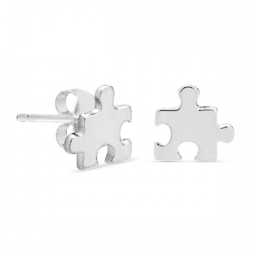 PENDIENTE PUZZLE PLATA LISA EN TACO DE 3 UD - PE5413