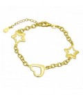 PULSERAS 2 ESTRELLAS + 1 CORAZON EN LINEA DORADO - PU4450CH