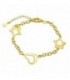 PULSERAS 2 ESTRELLAS + 1 CORAZON EN LINEA DORADO - PU4450CH