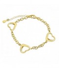 PULSERA 3 CORAZONES SILUETA EN LINEA DORADO - PU4452CH