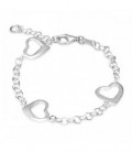 PULSERA CON 3 CORAZONES SILUETA EN LINEA RODIO - PU4452R