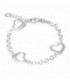 PULSERA CON 3 CORAZONES SILUETA EN LINEA RODIO - PU4452R