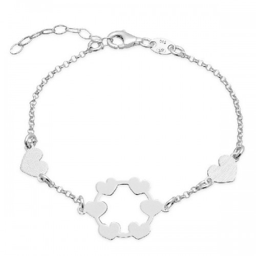 PULSERA CORAZONES CIRCULO + 2 CORAZONES - PU4817R