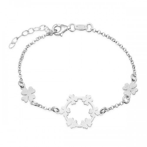 PULSERA CIRCULO TREBOLES + 2 TREBOLES - PU4818R