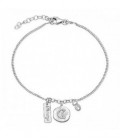 PULSERA BARBADA CIRCULO LUNA+CIRCONITA+ALWAYS, RODIO - PU4864R