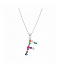 COLGANTE INICIAL CIRCONITA MULTICOLOR CON CADENA - CO2822F