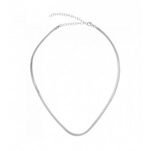 GARGANTILLA PLANA 3MM CHOCKER 33+8 CM RODIO - GA1501R