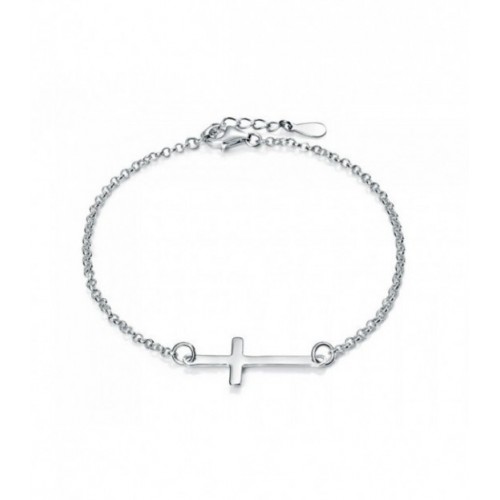 PULSERA CRUZ TUMBADA RODIO - PU3478R