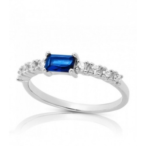 ANILLO CENTRO CZ RECTANGULAR + 8 CZ - SO1445/03