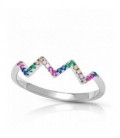 SORTIJA ZIG-ZAG CZ MULTICOLOR - SO1434/24