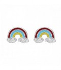 PENDIENTE ARCO IRIS ESMALTE NUBES CIRCON - PE5817R