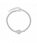 PULSERA MALLA CENTRO CORAZON CZ - PU5058R