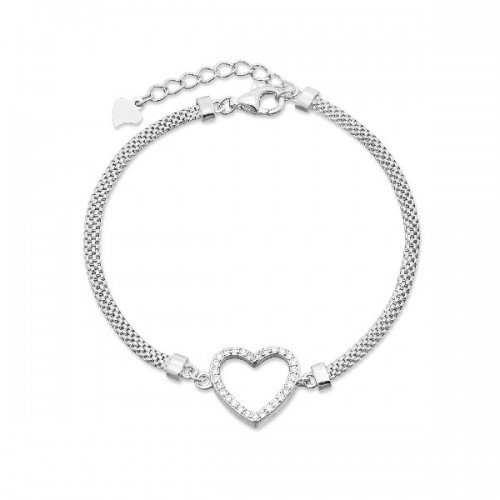 PULSERA MALLA CENTRO CORAZON CZ - PU5064R