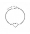 PULSERA MALLA CENTRO CORAZON CZ - PU5064R