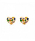 PENDIENTE CORAZON CZ MULTICOLOR - PE5883/24CH