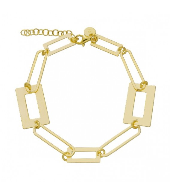 PULSERA ESLABON RECTANGULAR PLANO - PU5188CH