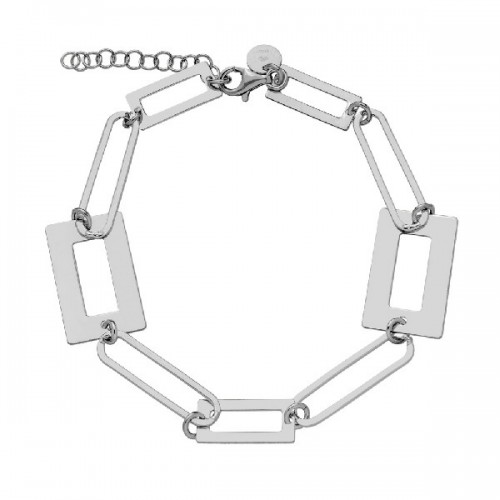 PULSERA ESLABON RECTANGULAR PLANO - PU5188R