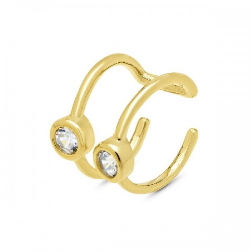 P. EAR CUFF DOBLE HILO CON CIRCONITA - PE5996CH/04