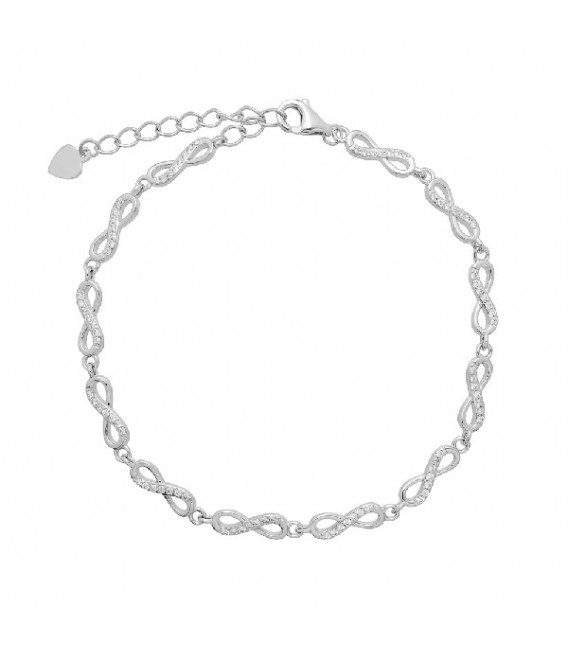 PULSERA INFINITOS MITAD CZ EN LINEA - PU5275R/04