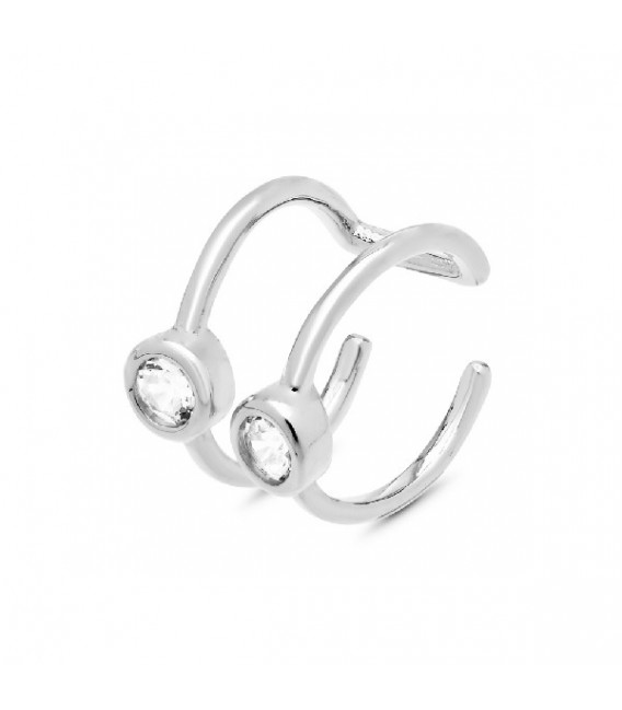 P. EAR CUFF DOBLE HILO CON CIRCONITA - PE5996R/04